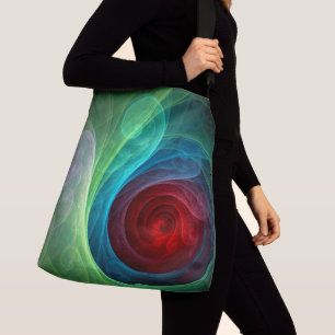 Roter Sturm Floral Modernes Abstraktes Kunstfarbmu Tragetaschen Mit Langen Trägern
