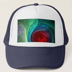Roter Sturm Floral Modernes Abstraktes Kunstfarbmu Truckerkappe