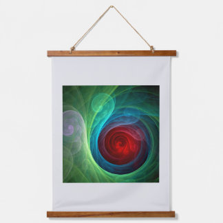 Roter Sturm Floral Modernes Abstraktes Kunstfarbmu Wandteppich Mit Holzrahmen