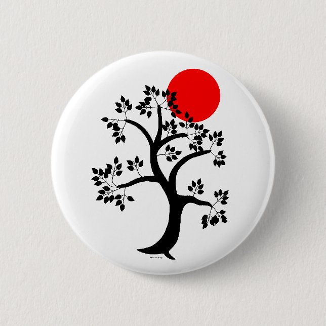 Roter Sun-Baum-Knopf Button (Vorderseite)