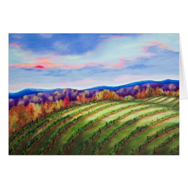 Roter Sun über dem Weinberg (Vorderseite (Horizontal))