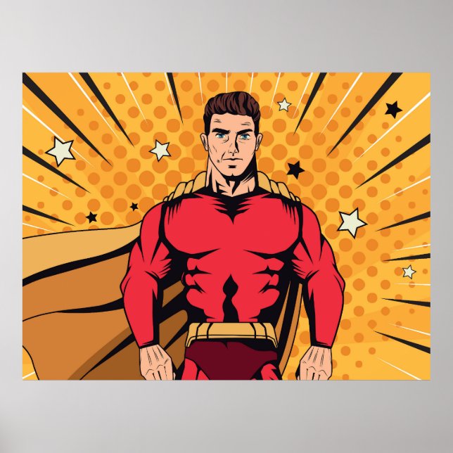 Roter Superheld Poster (Vorne)