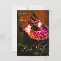Roter Swirl Masquerade Maske UAWG Einladung