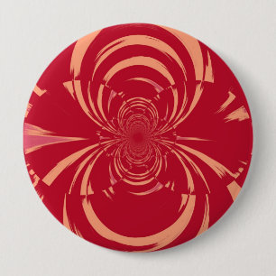 Roter Swirl Retro Art Déco Button