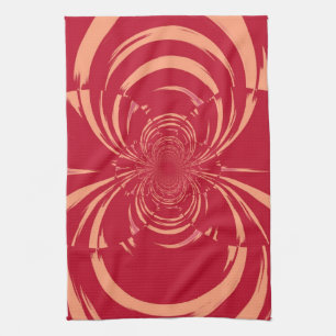 Roter Swirl Retro Art Déco Handtuch