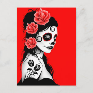 Roter Tag des Toten Zuckerschlauchmäulens Postkarte