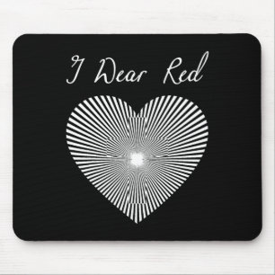 Roter Tag Herz Band Kostüm Herzkrankheit Monat Mousepad
