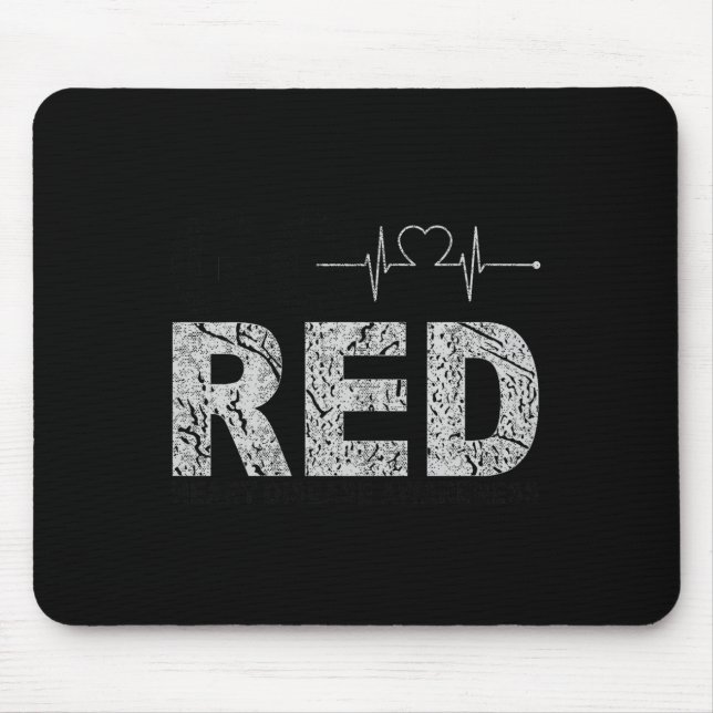Roter Tag tragen _ Rotes Sprichwort Herzerkrankung Mousepad (Vorne)