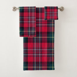 Roter Tartan Badhandtuch Set