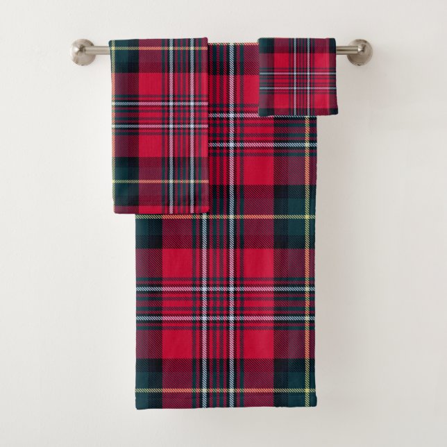 Roter Tartan Badhandtuch Set (Insitu)