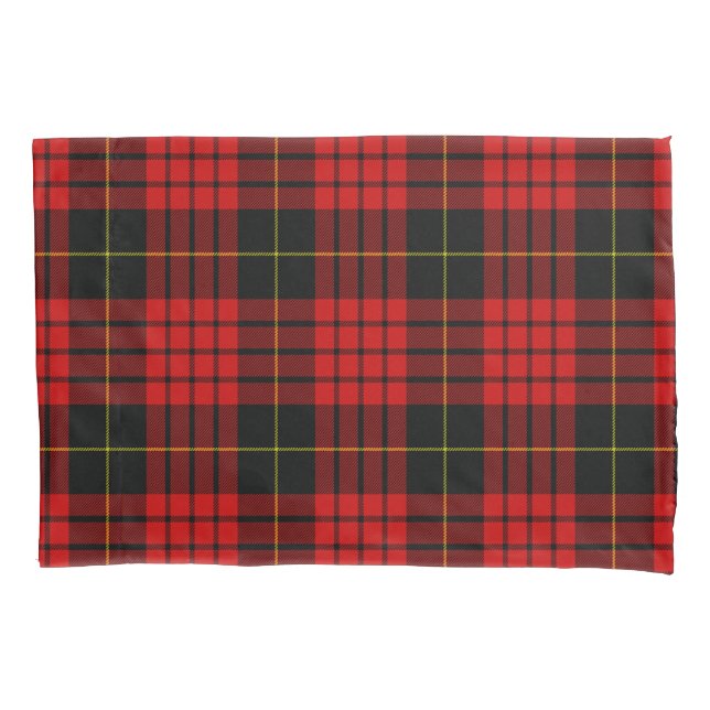 Roter Tartan-kariertes Land-Weihnachten Kissenbezug (Vorderseite)
