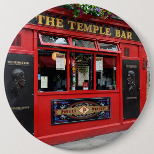 Roter Tempel-Bar Pub in Dublin-Knopf Button