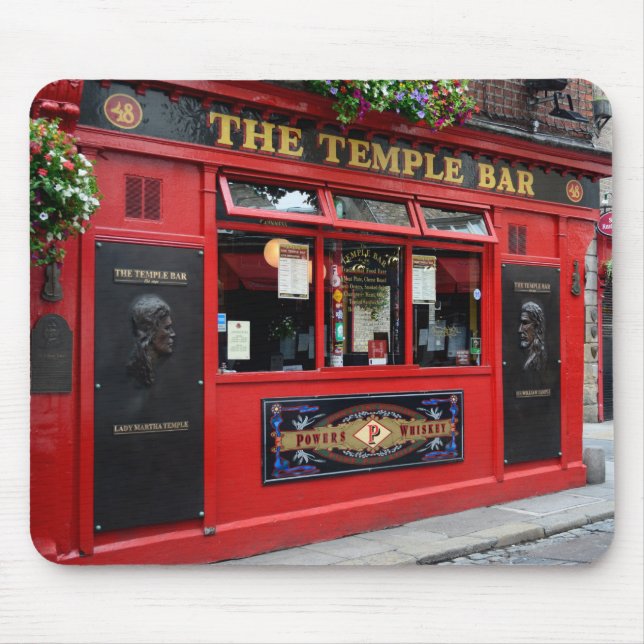 Roter Tempel-Bar Pub in Dublin mousepad (Vorne)