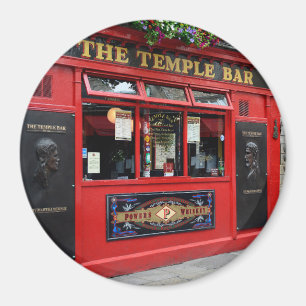 Roter Tempel-Bar Pub in rundem Magneten Dublins Magnet
