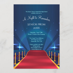 Roter Teppich-Abschlussball-Einladungen Einladung