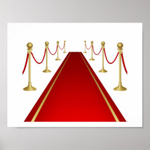 Roter Teppich-Eingang mit goldenen Absperrungen Poster
