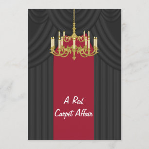 Roter Teppich Gold Kronleuchter - Einladungen