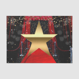 Roter Teppich Hollywood Gold Stars Geburtstagsfeie Seidenpapier