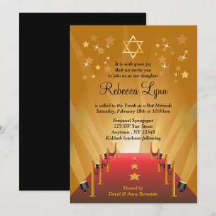 Roter Teppich Hollywood Star Bat Mitzvah Einladung