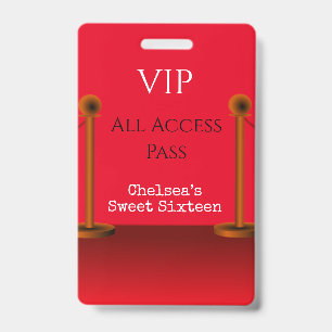 Roter Teppich Hollywood Sweet Sixteen VIP All Acce Ausweis