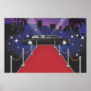 Roter-Teppich-Promi-Limo Poster