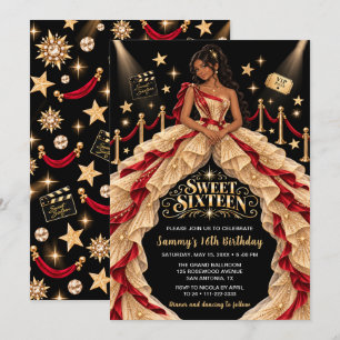 Roter Teppich Sweet Sixteen Geburtstag Einladung