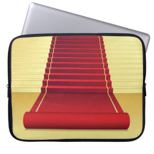 Roter Teppichboden Eleganz: Vintager Hintergrund. Laptopschutzhülle