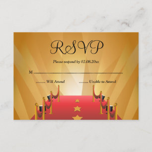 Roter Teppichhollywood-Stern-Schläger Mitzvah UAWG RSVP Karte