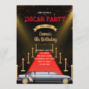 Roter Teppichlimousine - Einladung zum Geburtstag