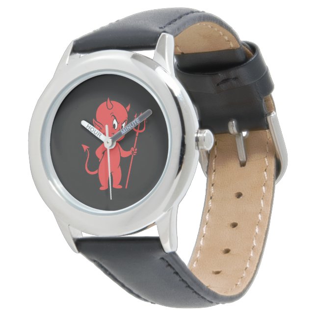 Roter Teufel Armbanduhr (Schrägansicht)