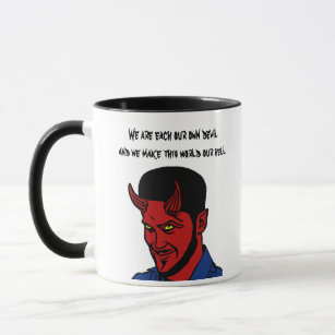 Roter Teufel Dämon Mann Luzifer Hell zitiert Kunst Tasse