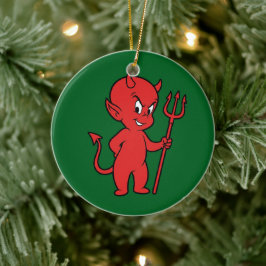 Roter Teufel Keramik Ornament