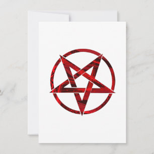 Roter Teufel-Pentagramm Feiertagskarte
