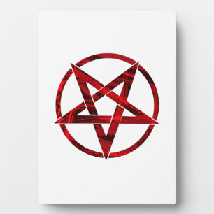 Roter Teufel-Pentagramm Fotoplatte