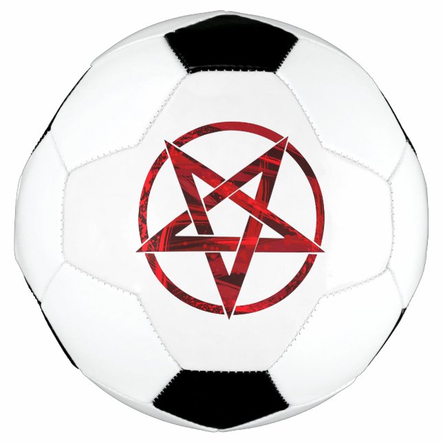 Roter Teufel-Pentagramm Fußball (Vorderseite)