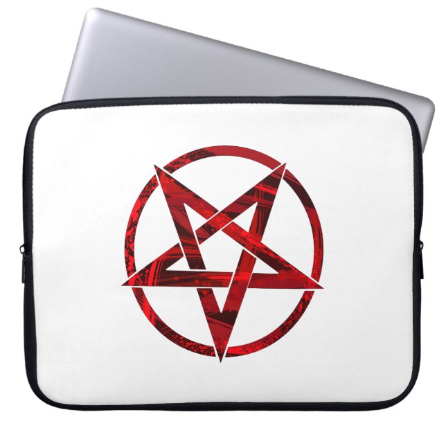 Roter Teufel-Pentagramm Laptopschutzhülle (Vorderseite)