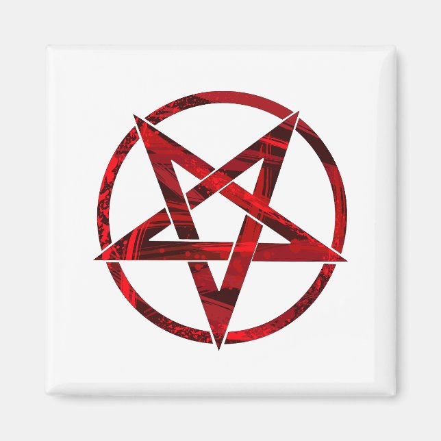 Roter Teufel-Pentagramm Magnet (Vorne)