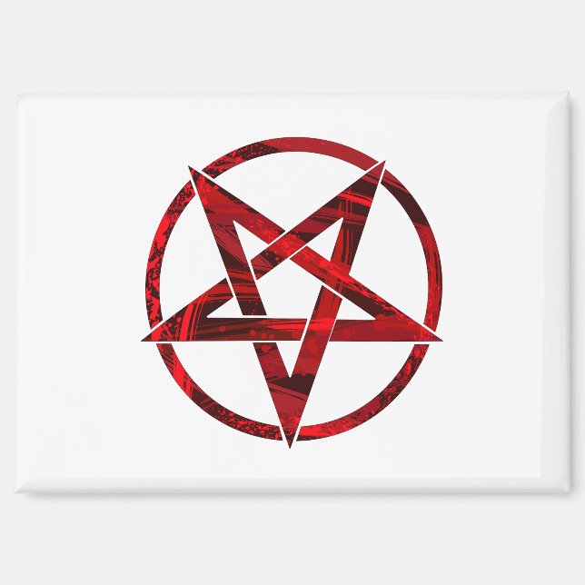 Roter Teufel-Pentagramm Magnet (Vorderseite)