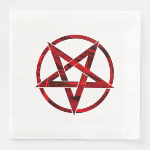 Roter Teufel-Pentagramm Serviette