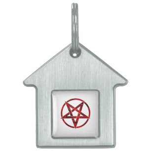 Roter Teufel-Pentagramm Tiermarke