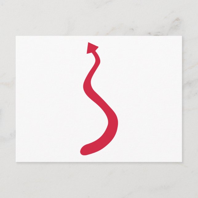 Roter Teufel Schwanz Postkarte (Vorderseite)