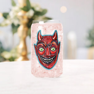Roter Teufel Vintage Halloween Dosenglas