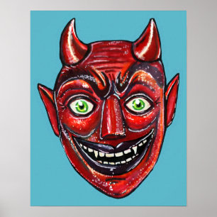 Roter Teufel Vintage Halloween Poster