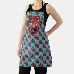 Roter Teufel Vintage Halloween Schürze
