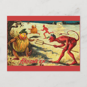 Roter Teufel Vintage Postkarte