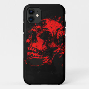 Roter Teufelsschädel Gruselige Kunst iPhone 11 Hülle