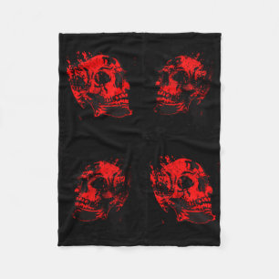 Roter Teufelsschädel Gruselige Kunst Fleecedecke