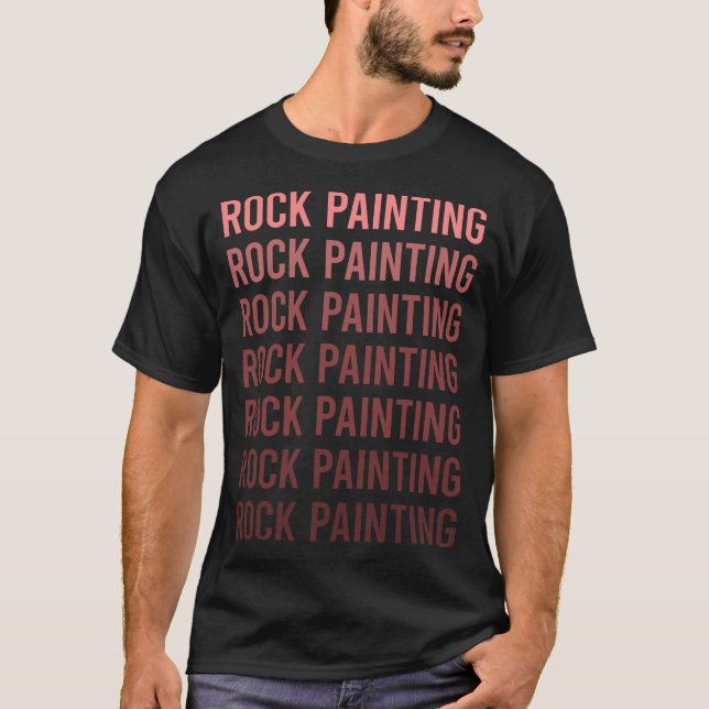 Roter Text Rock Painting Rocks T-Shirt (Vorderseite)