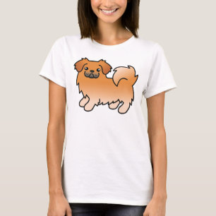 Roter Tibet-Spaniel Süßer Cartoon-Hund T-Shirt