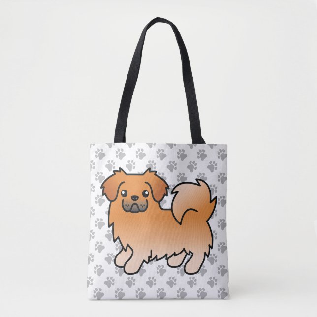 Roter tibetischer Spanier Niedlicher Cartoon Dog (Vorderseite)